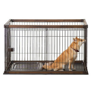 【送料無料】アイリスオーヤマ 犬 サークル ウッディサークル ウォールナット 中型犬用 幅約120×奥行約80×高さ約71cm PWSR-1280V