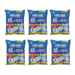 【送料無料】アイリスオーヤマ トイレに流せる 紙の猫砂 7Lx6袋 (まとめ買い)