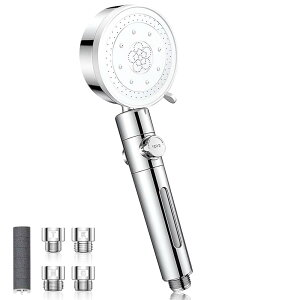 DSBWAN シャワーヘッド マイクロナノバブル 【塩素除去・5段階水流】 シャワーヘッド 塩素除去付き 節水 高水圧 手元止水 超微細泡 極細水流 節水85%以上 肌ケア 高洗浄力 ミストシャワー ヘ