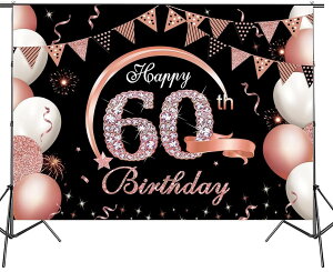 siawadeky �w�i�z 60�� �a���� �^�y�X�g���[ �唻 �ʐ^ �B�e �w�i�V�[�g �җ� HAPPY BIRTHDAY �u���b�N �s���N �o�[�X�f�[ ���� �p�[�e�B�[ �C���]�� ����\ �J��Ԃ��g�p�\ �Ǐ��� �ʐ^�w�i �p�[