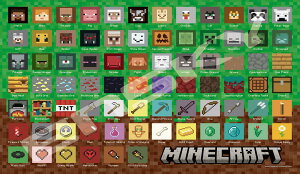 yzGXJC(ENSKY) MINECRAFT }CNtg Pixel Icons 51×73.5cm WO\[pY 1000s[X JIGSAW PUZZLE 1000T-195