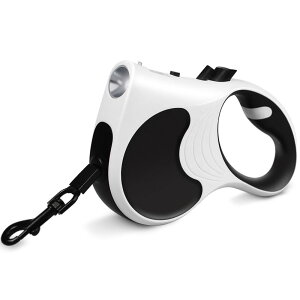【送料無料】Readaeer 伸縮リード 犬リード LED ライト付き 小型犬 中型犬 長さ5メートル 取り巻き式 コンパクト(ホワイト)