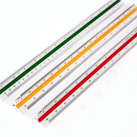 Selinear 三角スケール 小規模 定規 30cm プラスチック 耐久性 高精度 6種類のスケールインテリアデザイン 建築士用 工業用スケール 学校 (1:100/1:200/1:250/1:300/1:400/1:500)