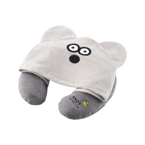 【送料無料】Gowell ゴーウェル ねずみのANDY 2WAYネックピロー フェイス (チャコールグレー) | クッション トラベルクッション 折りたたみ ネッククッション 枕 旅行 新幹線 飛行機 機内 ドライ