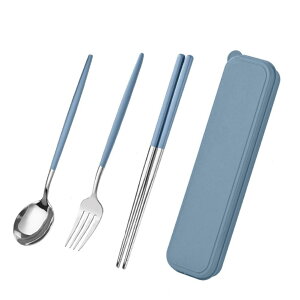 【送料無料】カトラリーセット ステンレス鋼 箸 フォーク スプーン 3点セット ケース付き コンビセット アウトドア 携帯食器セット 衛生 学生 大人用 食器セット ランチ 通勤 通学 弁当箱用
