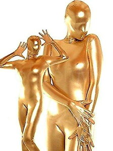 【送料無料】くじらBOX 黄金 全身タイツ 男女兼用 メタリック ゴールド 金色 タイツ Mサイズ 柔らか のびのび