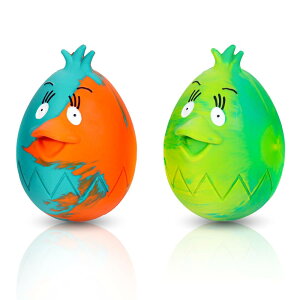 【送料無料】KrauzPet 犬 おもちゃ 音が鳴る たまご ボール【ゴム製・運動不足・ストレス解消】ペットのおもちゃ 知育玩具 噛むおもちゃ 中型犬?大型犬に適用 (オレンジ・グリーン)