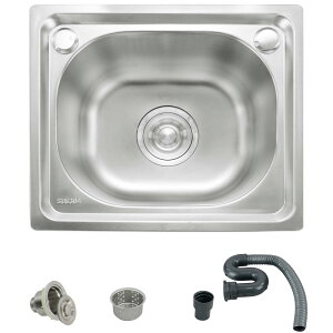 【送料無料】AKOZLIN 簡易流し台 304ステンレス製 キッチンシンク 流し台 ガーデンシンク ゴミ受け 排水配管 シングルシンク 家庭用 台所 屋内 屋外 工場 農園 洗い物 に 便利BBQ アウトドアに適