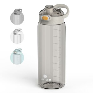 �y���������zSANTECO ���� 1000ML ������ �{�g�� 1���b�g�� �č�Tritan BPA�t���[ ���y�� �g�ѕ֗� ������� �􂢂₷�� �L�����[�n���h���t�� ������� �X�|�[�c (??�F)