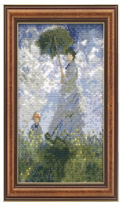 【送料無料】オリムパス クロスステッチキット ART GALLERY ミニフレームコレクション 日傘をさす女 モネ 作 7585 ※壁掛け・スタンド兼用フレーム付き