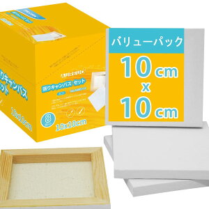 【送料無料】AUREUO ミニ 張りキャンバス 8枚 10CM×10CM - 中目 100%コットン 松木の枠 - 水彩絵・アクリル絵・油絵に適用 芸術絵創作 現代油絵 美術装飾