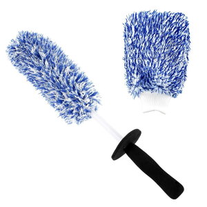 【送料無料】洗車ブラシ ホイール用 ホイールブラシ 極細繊維 柔らかい 長さ43cm 車 清潔 掃除用 タイヤ洗浄 隙間掃除 洗車道具 お手入れ タイヤ 無死角 省力 コンパクト 洗車グローブ 付き(