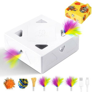 【送料無料】ミギポーズ(Migipaws) 猫 おもちゃ 一人遊び 猫のおもちゃ 自動 猫じゃらし 電動 猫おもちゃ 人気 子猫 USB充電式 近接センサ付 cat toy ネコ 動くおもちゃ 猫用モグラ叩き 交換用