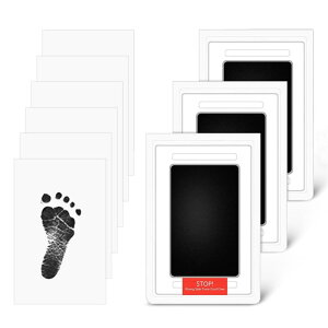 【送料無料】Refoiner 肉球スタンプ キット 赤ちゃん 手形スタンプ パッド 足型 猫犬手足型 汚れない 足跡プリントキット 繰り返し 成長記録 インプリントカード6枚付き ペット足あとスタンプ