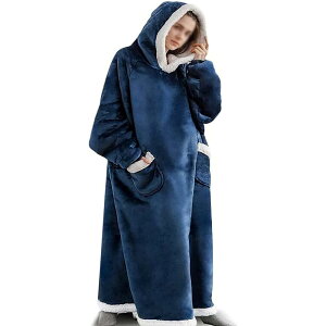 【送料無料】OYUEGE 着る毛布 部屋着 ガウン 毛布 レディース メンズ 着るもうふ 冬服 室内服 フランネル ルームウェア 洗える フード ポケット付き フード付き ヒートウォーム 男女兼用 着丈1