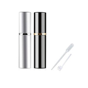 YINKE アトマイザ ー 詰め替え ポータブル クイック 香水噴霧器 携帯用 詰め替え容器 香水用 メンズ 女性用 5ml 2色セット スポイト付き/詰め替えノズル付き 小分けボトル 香水ボトル 化粧水用