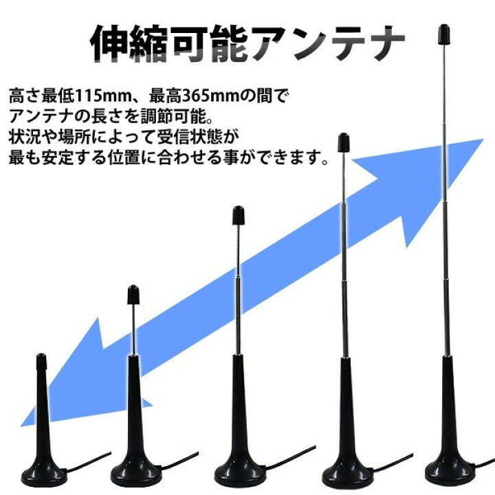 楽天市場 アンテナ ロッドアンテナ 車 マグネット式 F型コネクタ対応 伸縮可能 高感度 ワンセグ フルセグ 地デジ 外部アンテナ テレビ ポータブル 簡単設置 磁石貼り付け ポータブルdvdプレーヤー カーナビ 接続 ショップワールド