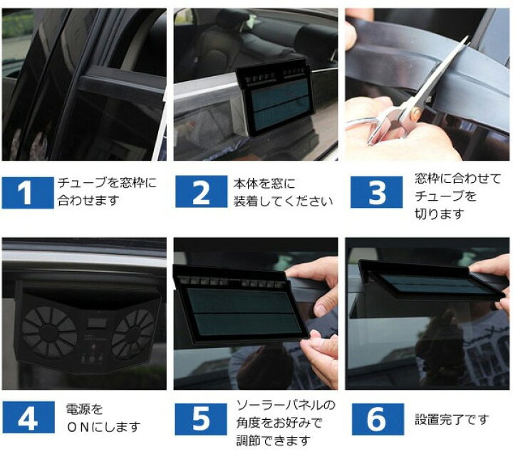 楽天市場 カーソーラーファン 車用 空気清浄機 換気扇 温度計 充電池 搭載 ツイン ダブル ファン車載ファン カーファン ソーラーパネル 自動車 車載用 ソーラーファン ショップワールド