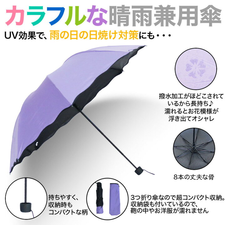 楽天市場 折りたたみ傘 Uvカット 晴雨兼用 折り畳み傘 軽量 レディース おしゃれ 傘 日傘 雨傘 コンパクト 梅雨 つゆ 梅雨対策 晴れ雨兼用 晴雨兼用傘 折りたたみ 傘 日傘 雨傘 柄 花柄 日焼け 日よけ Uv加工 はっ水 無地 柄 女性 男性 メンズ 青