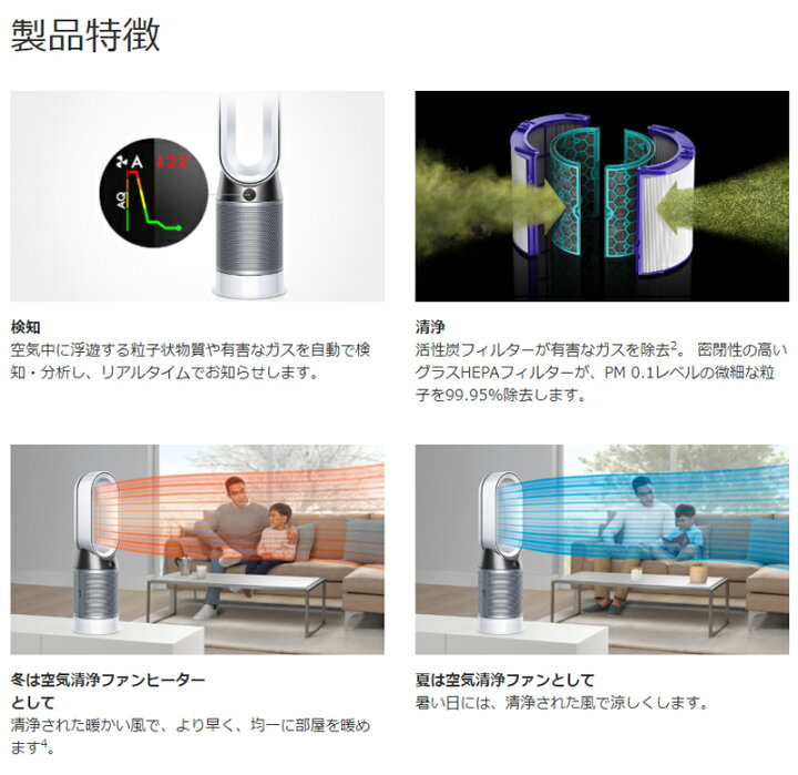 楽天市場】ダイソン dyson 空気清浄機 dysonPureHotCool HP04WSN 空気 