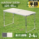 【 半額 ＆ 10％オフ 】 9日 20時～★ アウトドアテーブル 折りたたみ 120cm 軽量 アルミ アウトドアテーブル パラソル穴付き 2つ折り 高さ2段階調節 3〜4人用 バーベキュー キャンプ レジャー テーブル 机 折り畳み机 ポータブル 自宅 白 ホワイト 黒 ブラック