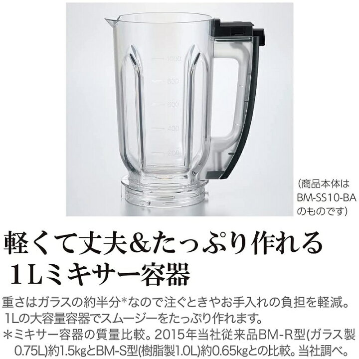 楽天市場】象印 ミキサー 1.0L 1L 氷も砕ける 洗いやすい BM-SA10 
