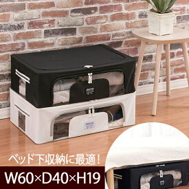 窓付き 収納ボックス フタ付き 前開き 折りたたみ おしゃれ ふた付き 衣類 収納BOX 収納 クローゼット 押し入れ収納 衣類収納 積み重ね 折りたたみ 折り畳み 衣替え 大容量 ベッド下 浅型