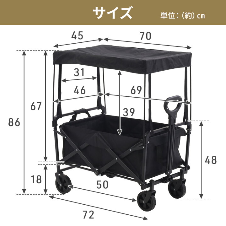 楽天市場】半額＆5％OFF≪15(水)0時〜≫ アウトドアワゴン キャリー 