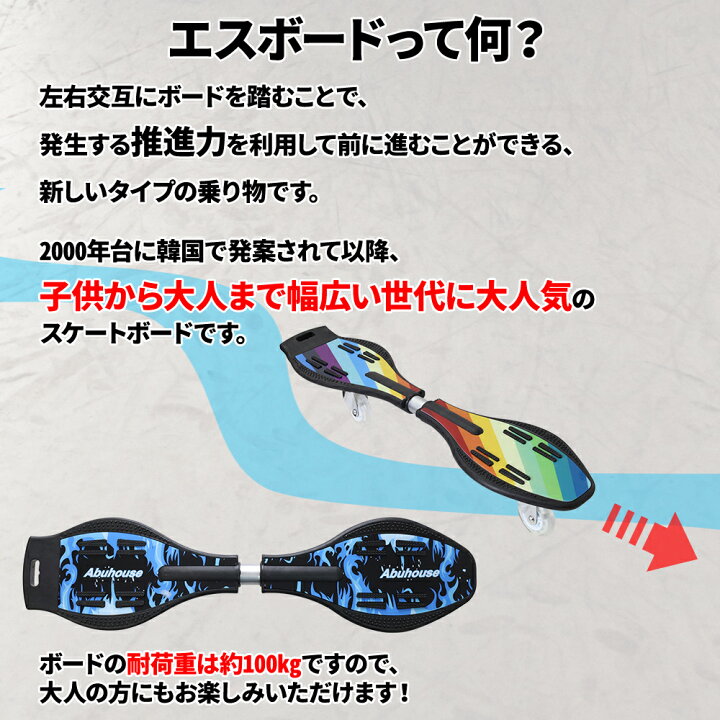 楽天市場 先着クーポン利用で950円 6日10時 タイヤ交換用 エスボード 子供用 大人用 大人 スケボー クリスマス ギフト プレゼント こどもの日 贈り物 ボード タイヤ おしゃれ レインボー ブルー 男子 女子 男の子 女の子 虹色 青 ショップワールド