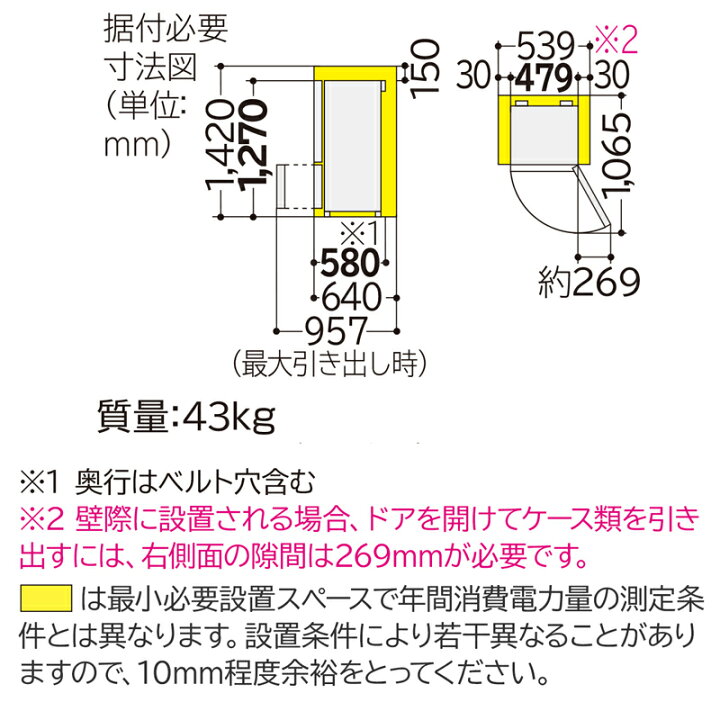 楽天市場】HITACHI 冷蔵庫 2021年省エネ基準達成率100％ 154L 2ドア 