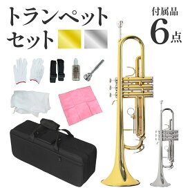 【先着★5％OFFクーポン】23日18時～ トランペット 初心者セット オイル付き トランペットケース マウスピース ケース 練習用 バルブオイル 初心者用 セット Bフラットトランペット B♭トランペット バッグ付き 入門 練習 管楽器 楽器 ゴールド シル