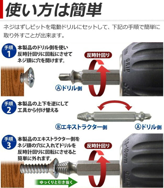 137円 在庫一掃 なめたねじ外しビット 4本セット 潰れたネジ外し ネジ穴 ドリル 電動 ドライバー ネジ ビット 137円 在庫一掃 なめたねじ外しビット 4本セット 潰れたネジ外し ネジ穴 ドリル 電動 ドライバー ネジ ビット
