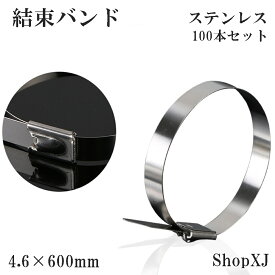 【4.6*600mm】結束バンド 304ステンレス製 耐熱 屋外 耐久 耐候 長い 幅4.6 100本セット ShopXJ