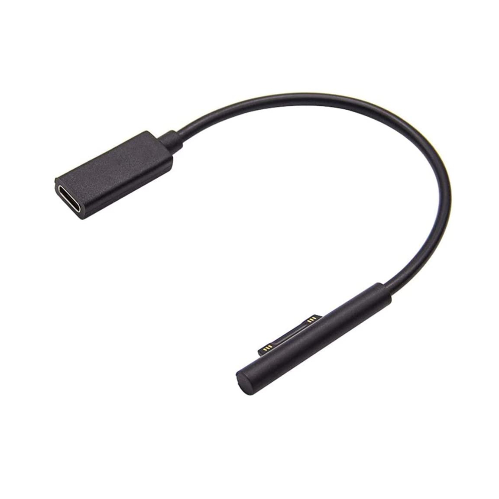USB-C電源コード 0.2M ブラック 送料無料 Surface Connect to USB-C 充電ドングル 45w15v以上のPDアダプター マイクロソフト 5 4 Book Go 7 2 6 100%品質保証 Laptop 1 3 Pro 送料0円