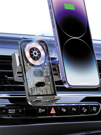 スマホホルダー 車 ワイヤレス充電 車載ホルダー スマホスタンド 携帯ホルダー 金属製 エアコン吹き出し口 車用 ホルダー 自動開閉 片手操作 取付簡単 iPhone 14/13/12/11/XS/XR/8シリーズ Samsung Xperia AQUOSなど4.7-7.0インチ全機種対応