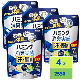 ハミング 消臭実感 柔軟剤 汗・脂臭タイプ シトラスの香り つめかえ用 2530ml 4袋セット