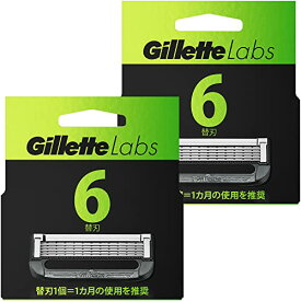 ジレットラボ Labs 髭剃り 替刃 6個 カミソリ 剃刀 メンズ 深剃り 角質除去 ラボ x2個