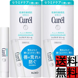 キュレル リップ クリーム curel ケア スティック スムージング セラミド うるおい 保湿 ひびわれ 乾燥 敏感肌 唇 荒れ 防ぐ 口紅 下地 化粧 メイク 4.2g ×2個