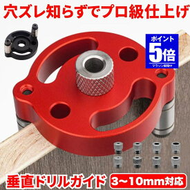 【今だけ最大20％OFFクーポン】ドリルガイド 垂直 ダボ穴ガイド 3/4/5/6/7/8/9/10mm 木工工具 電動ドリル 垂直ガイド 穴あけガイド 穴あけ ドリル ガイド ドリルガイドキット 中心出し 調整可能 アルミ 木工ツール ダボ穴治具