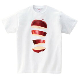 りんご Tシャツ メンズ レディース キッズ 子供服 半袖 服 ゆったり おしゃれ トップス 白 食べ物 ペアルック プレゼント ギフト 大きいサイズ 綿100% 160 S M L XL