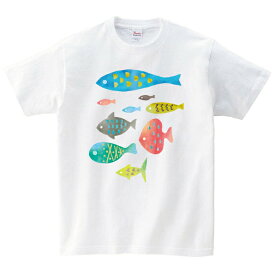 魚 Tシャツ メンズ レディース キッズ 子供服 半袖 白 30代 40代 プレゼント ギフト 大きいサイズ 綿100% 160 S M L XL