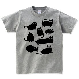猫の集会 猫tシャツ 猫Tシャツ ねこTシャツ 黒猫 tシャツ 猫グッズ ネコ柄 猫柄 服 ねこ柄 シャツ 誕生日プレゼント 彼女 猫好き かわいい おもしろ 可愛い ねこ 猫 メンズ レディース ペアルック おしゃれ 猫柄 shortplate / ショートプレート