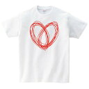 ハート Tシャツ メンズ レディース 半袖 服 ゆったり おしゃれ トップス 白 夏 ペアルック プレゼント 大きいサイズ 綿100% 160 S M L XL