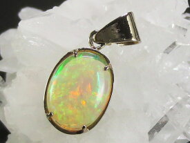 天然石ペンダントトップ オパール K18ホワイトゴールド オリジナルデザイン