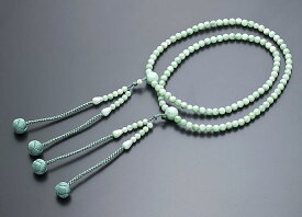 真言宗数珠 男性用 念珠 ビルマ翡翠 尺3 共仕立 正絹かがり梵天房 108玉 宗派別数珠 桐箱入