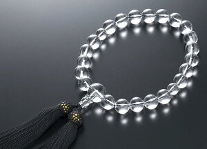 数珠 男性用 念珠 略式数珠 水晶 共仕立 正絹房 全宗派対応 桐箱入