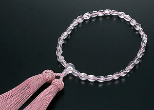 数珠 女性用 念珠 略式数珠 スターローズクォーツ 共仕立 正絹房 全宗派対応 桐箱入
