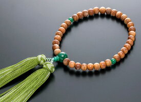 数珠 女性用 念珠 白檀 アベンチュリン仕立 正絹花かがり房 全宗派対応 桐箱入