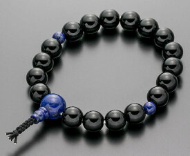 腕輪数珠（念珠） 黒オニキス 10ミリ ラピスラズリ仕立 御守り 手首数珠