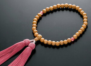 数珠 女性用 念珠 天竺菩提樹 インカローズ入 正絹細房 全宗派対応 桐箱入 マトDM便対応